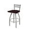 Holland Bar Stool Co 25" Low Back Swivel Counter Stool, Nickel Finish, Dark Cherry Oak Seat 41125ANDCOak - alternate 1